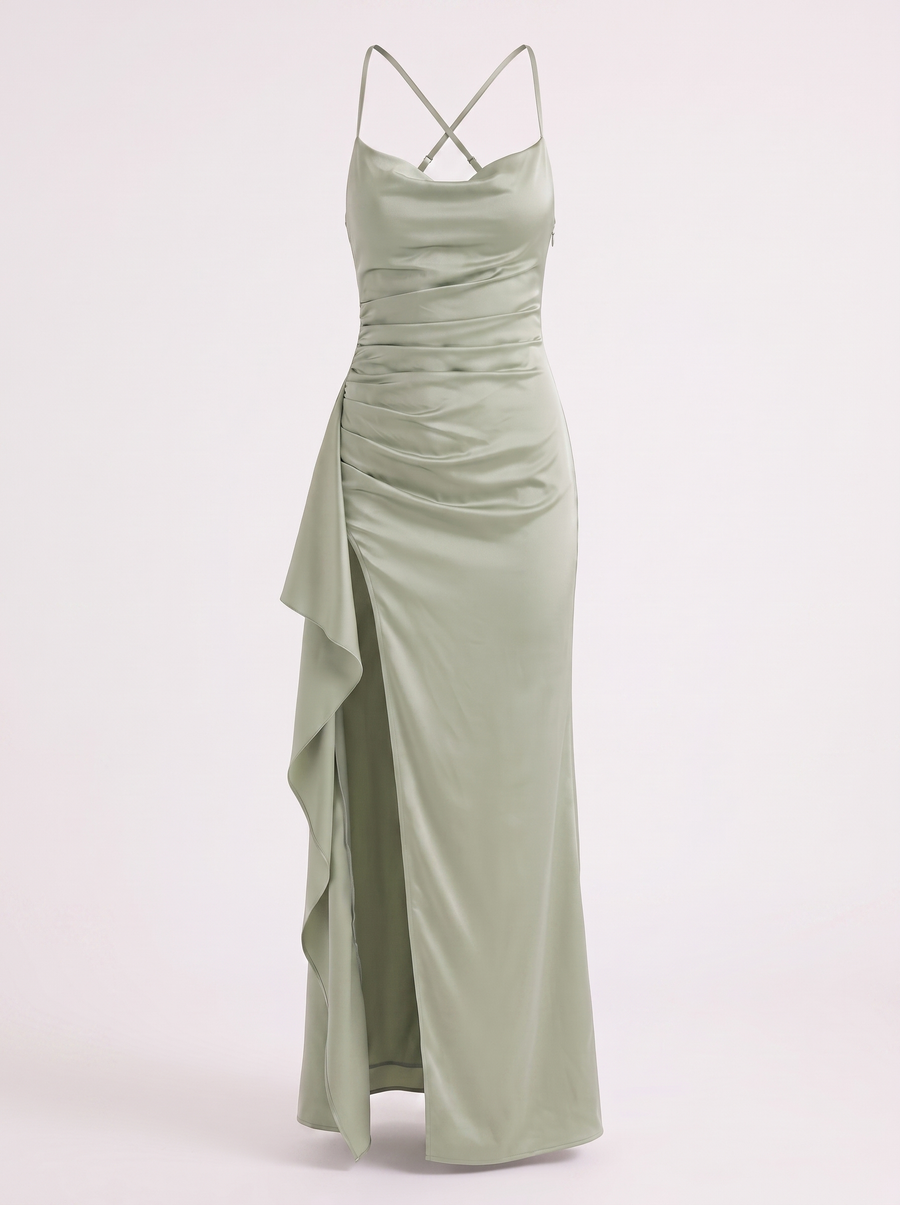 Rhiannon Seidiges Maxi-Slipkleid