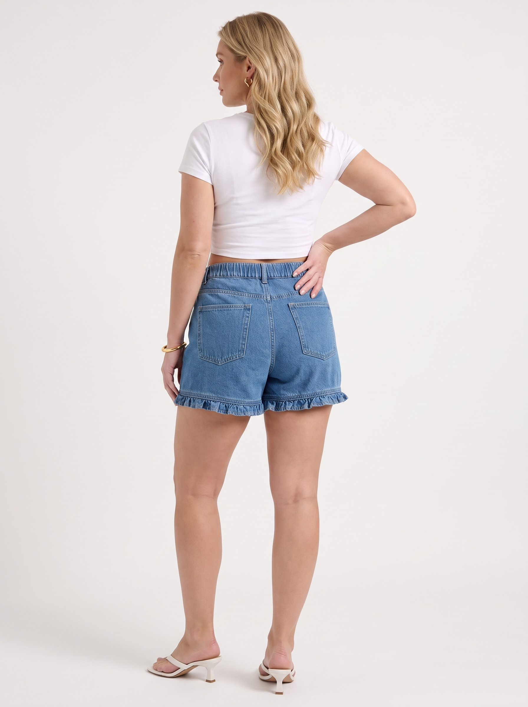 Kaia Jeansshorts mit Rüschensaum