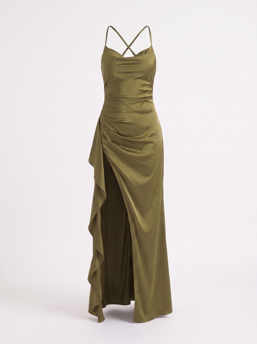 Rhiannon Seidiges Maxi-Slipkleid
