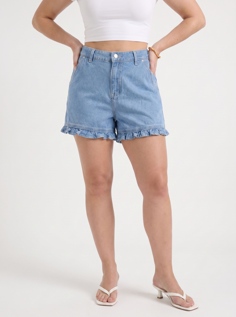 Kaia Jeansshorts mit Rüschensaum