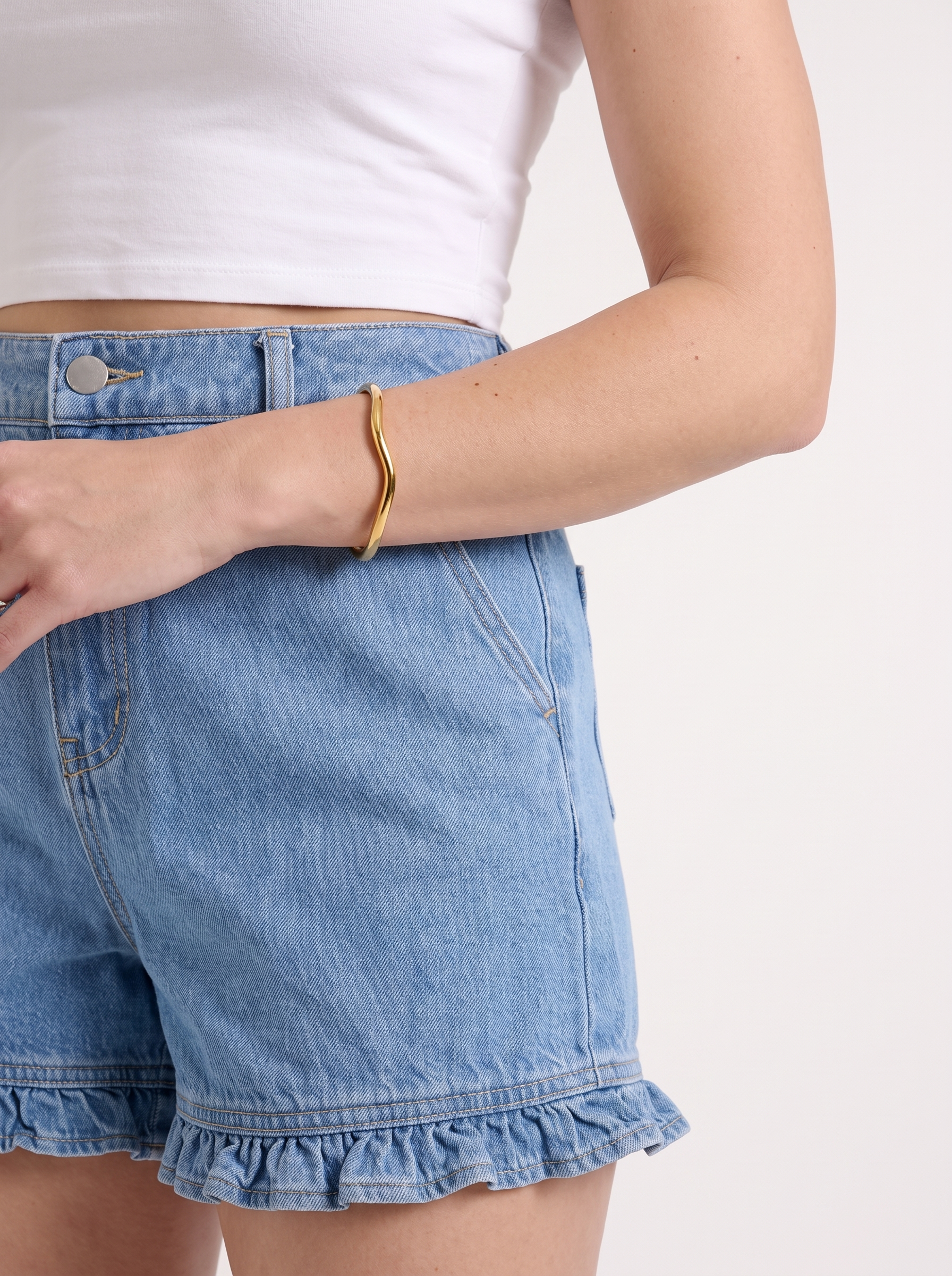 Kaia Jeansshorts mit Rüschensaum