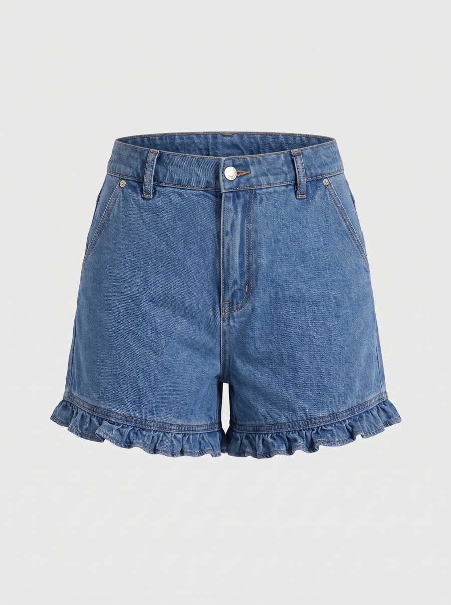 Kaia Jeansshorts mit Rüschensaum