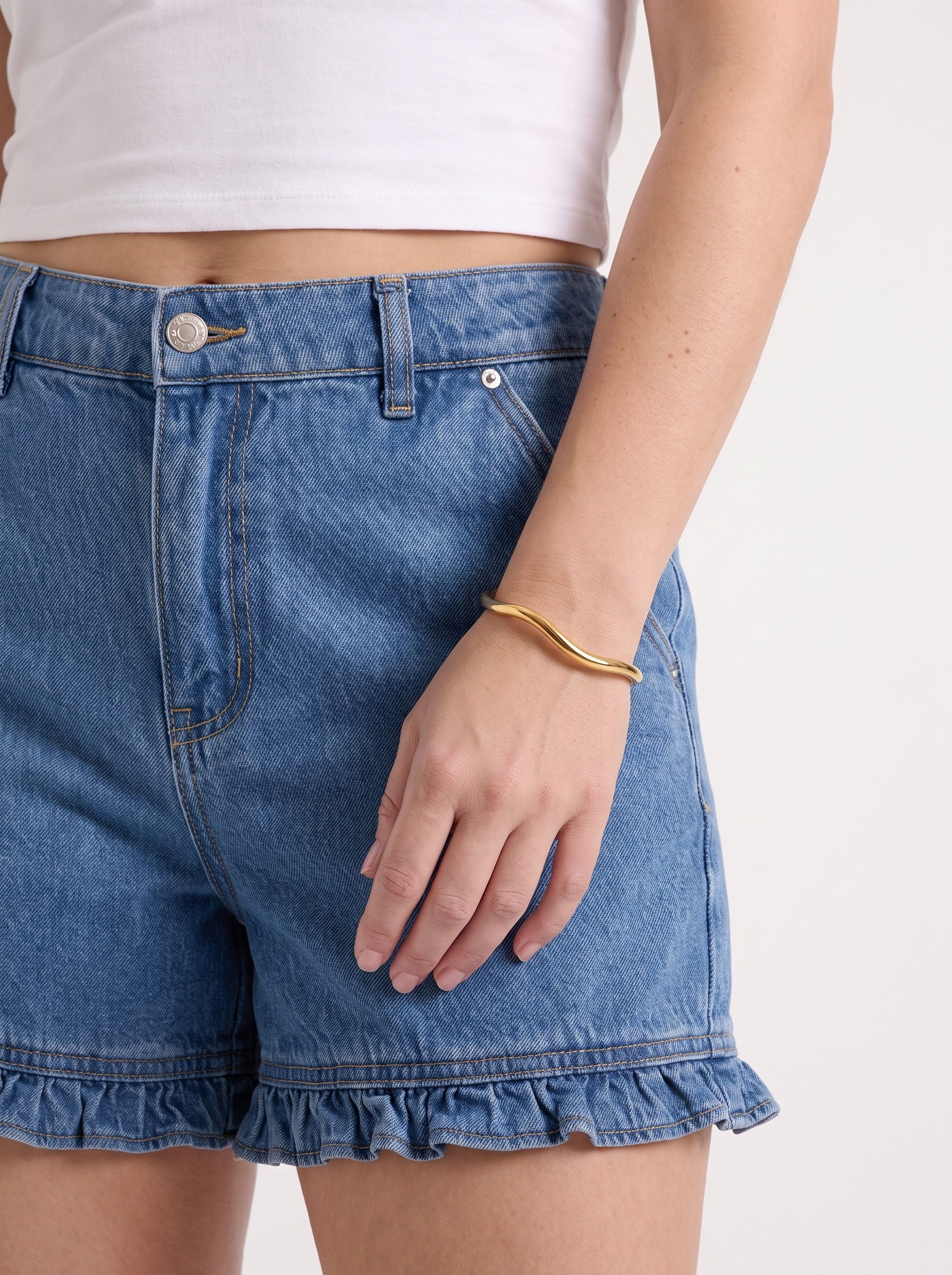 Kaia Jeansshorts mit Rüschensaum