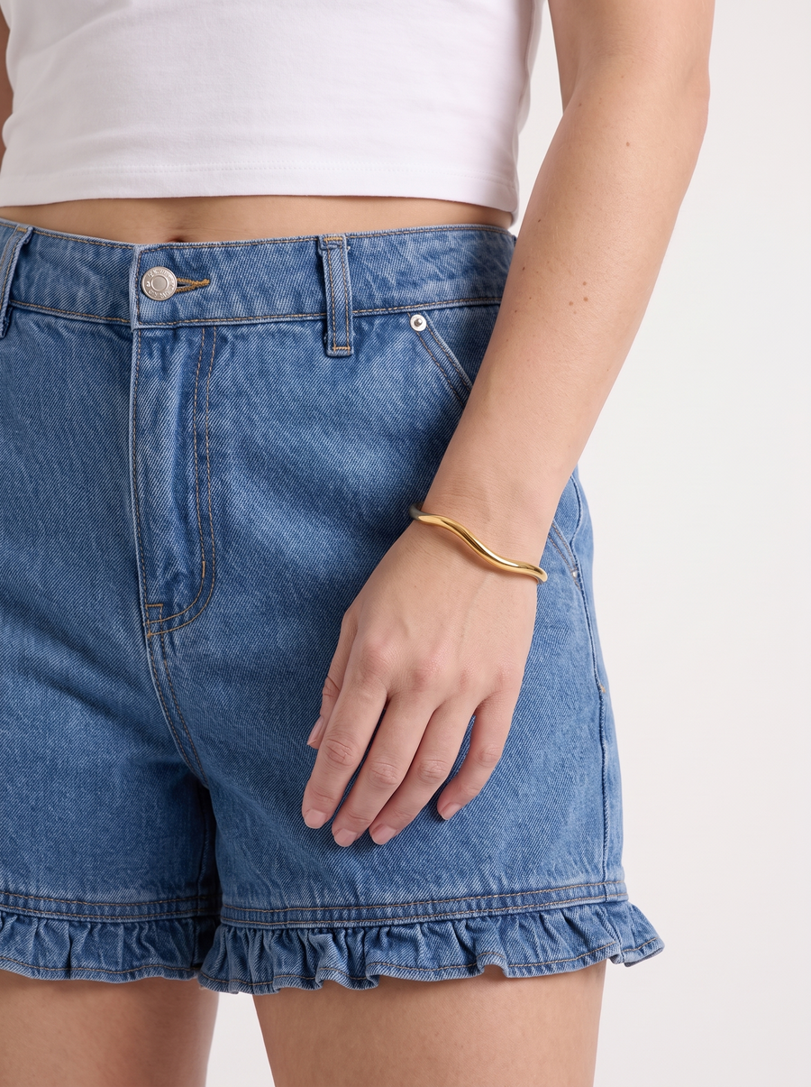 Kaia Jeansshorts mit Rüschensaum