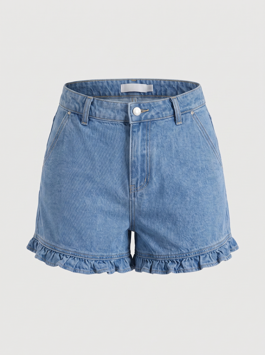Kaia Jeansshorts mit Rüschensaum