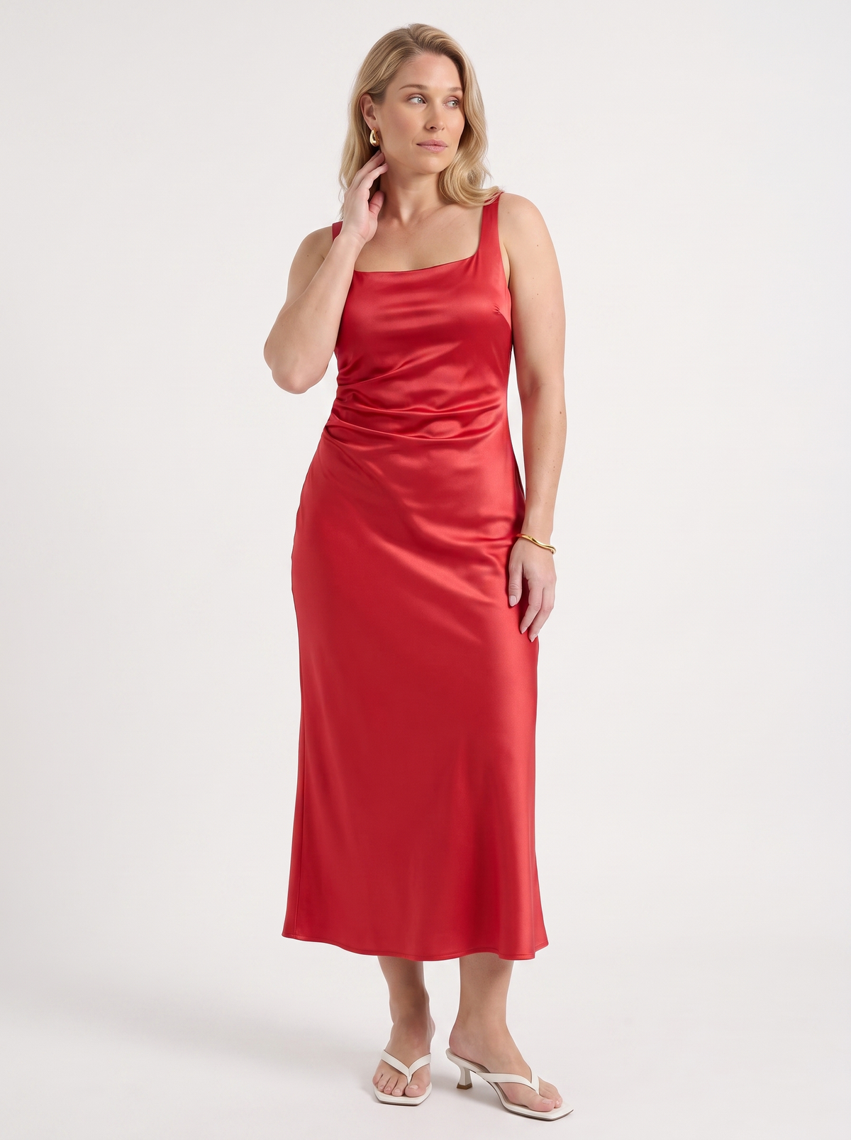 Lucia Midikleid mit glänzendem Finish