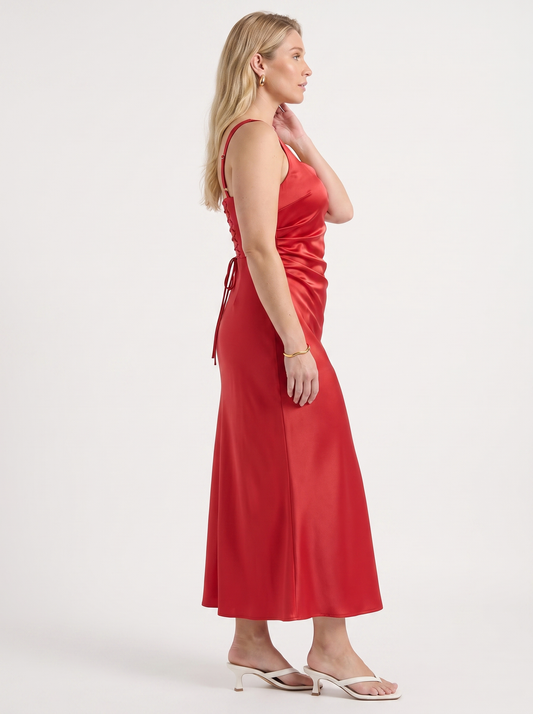Lucia Midikleid mit glänzendem Finish