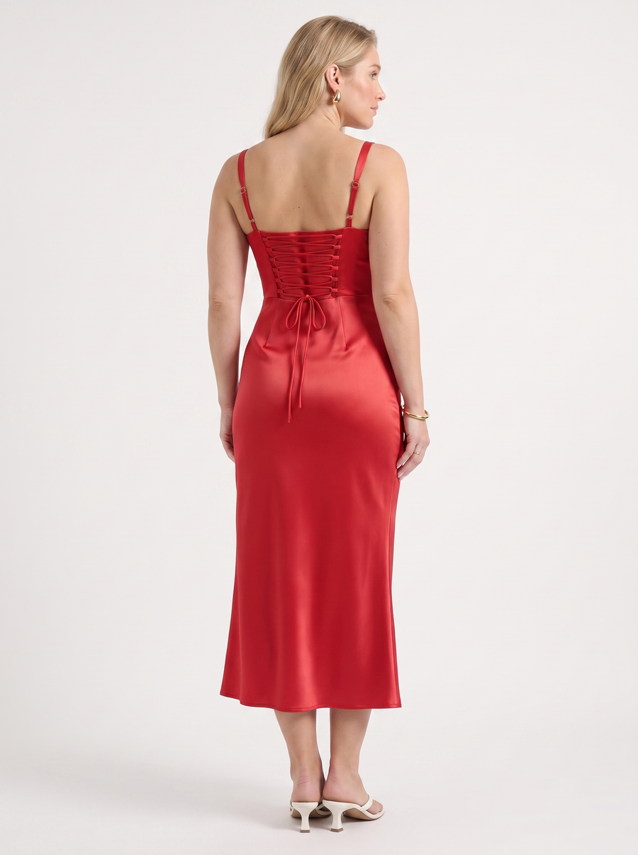 Lucia Midikleid mit glänzendem Finish