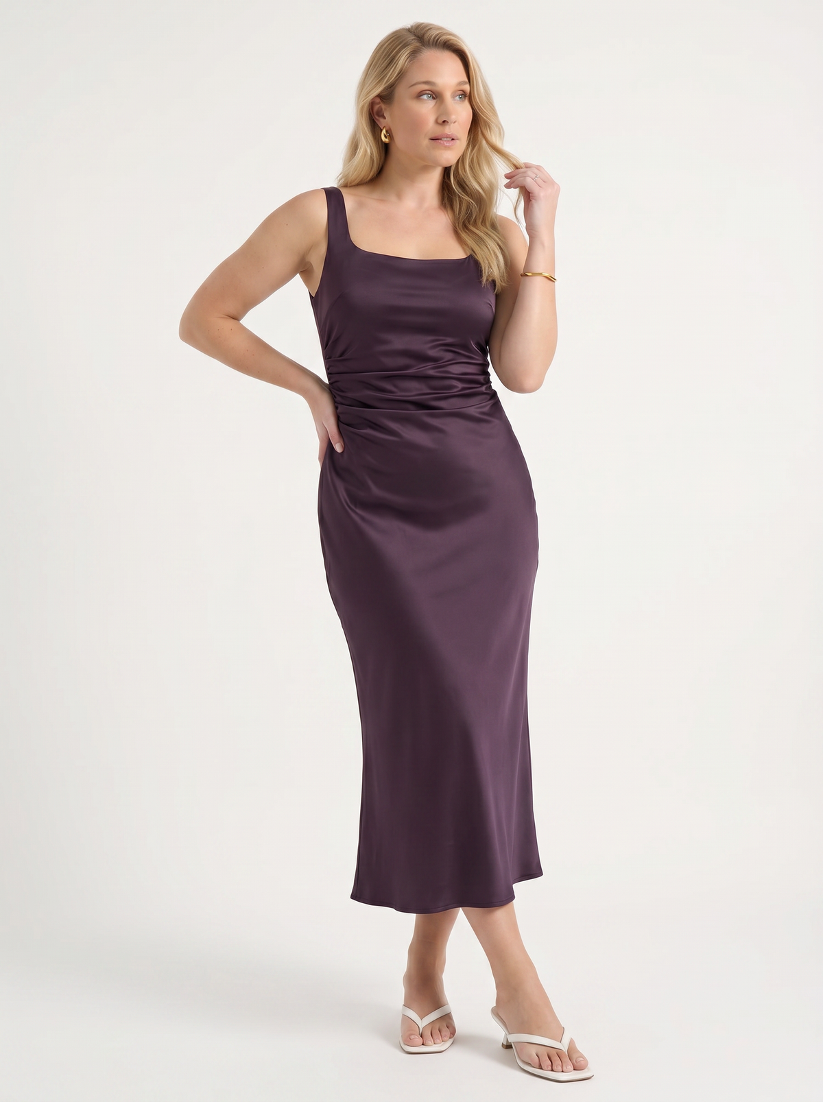 Lucia Midikleid mit glänzendem Finish