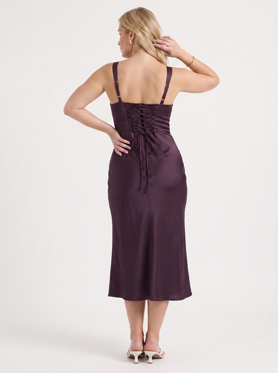 Lucia Midikleid mit glänzendem Finish