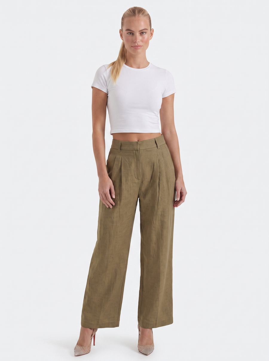 Courtney weite Hose aus Leinenmix