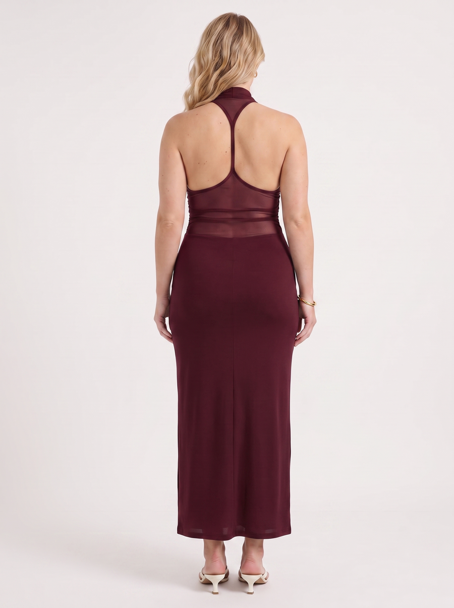Lorena Maxikleid mit Wasserfall Ausschnitt