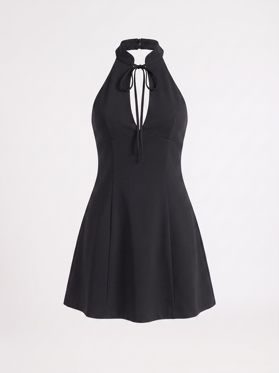 Noelia Halter-Minikleid mit ausgestelltem Rock