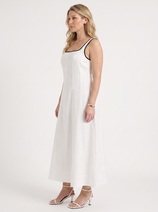 Gella Maxikleid mit Kontrastpaspel