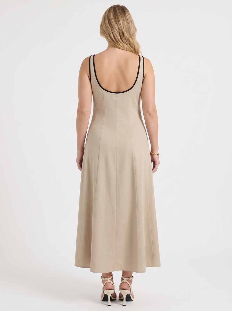 Gella Maxikleid mit Kontrastpaspel