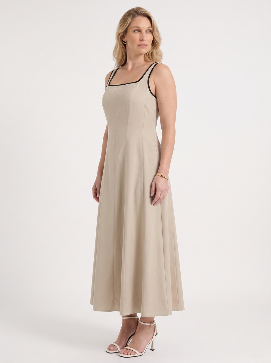 Gella Maxikleid mit Kontrastpaspel