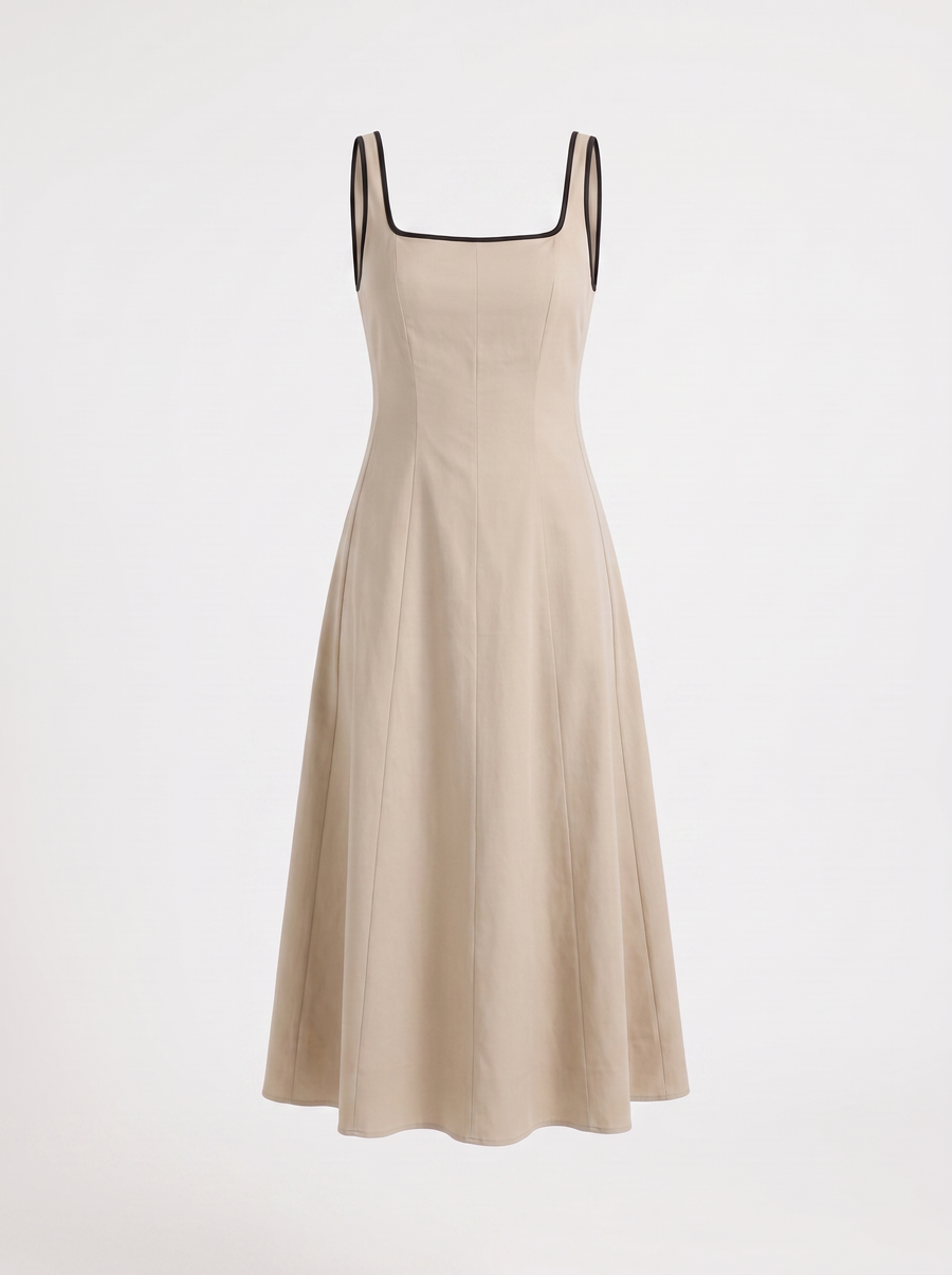 Gella Maxikleid mit Kontrastpaspel