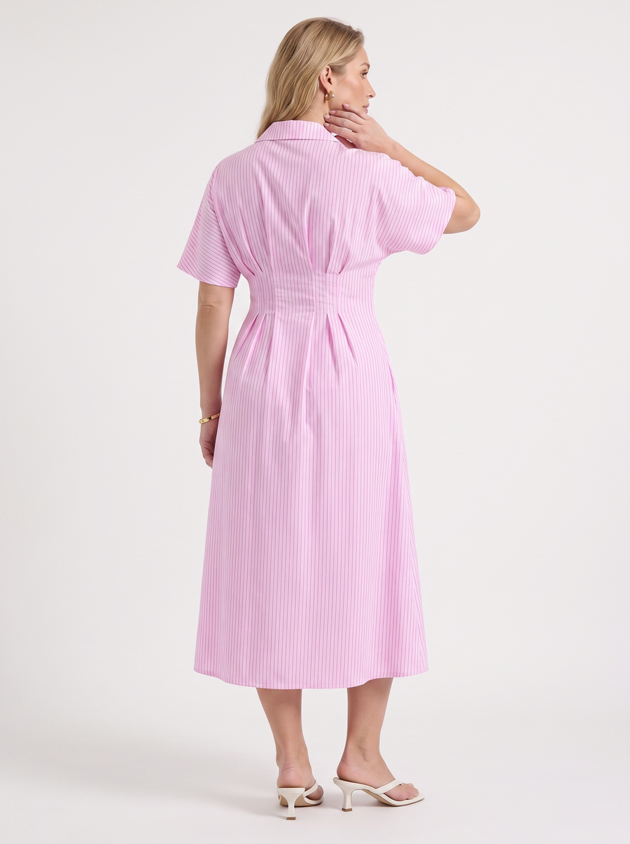 Margie Midi-Blusenkleid mit Streifenmuster