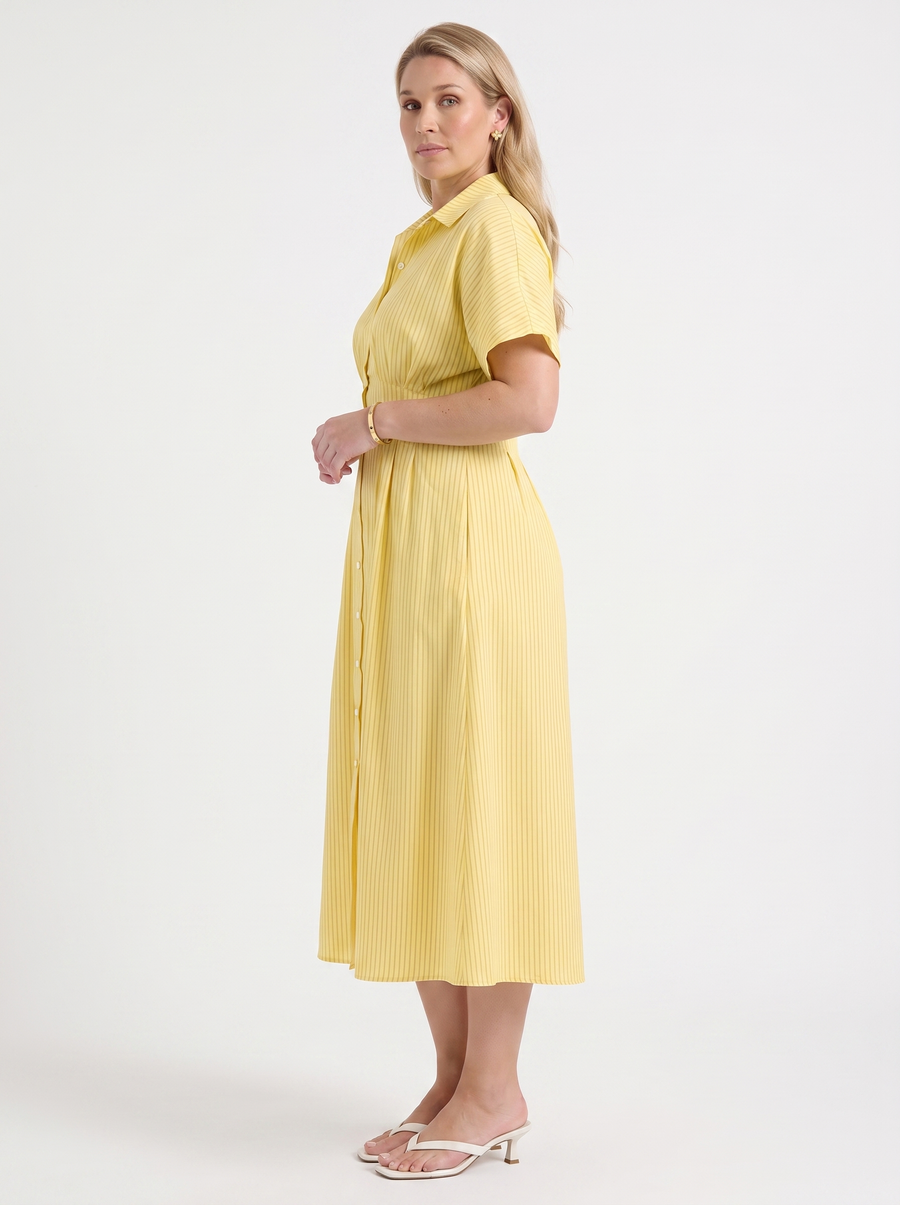 Margie Midi-Blusenkleid mit Streifenmuster