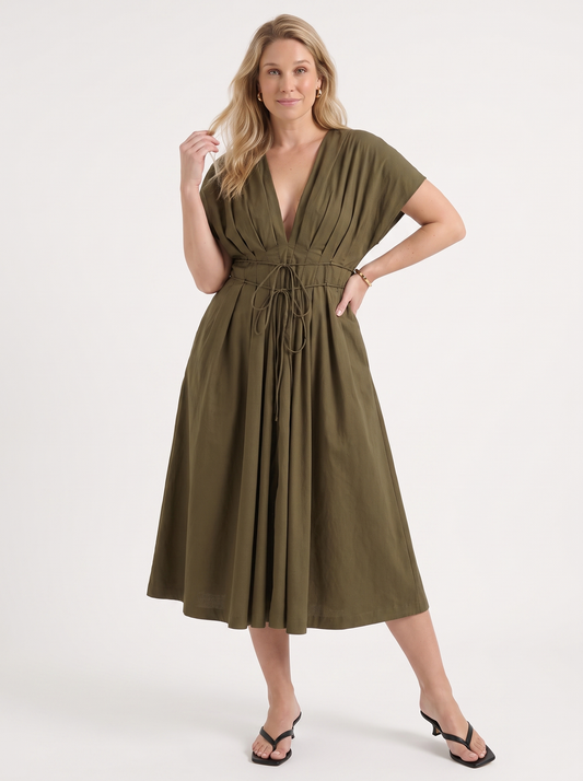 Blakely Midikleid mit Bindeband