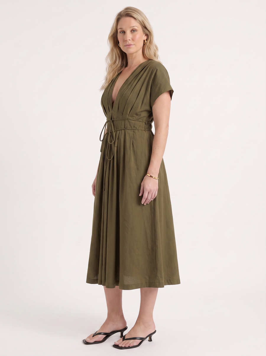 Blakely Midikleid mit Bindeband