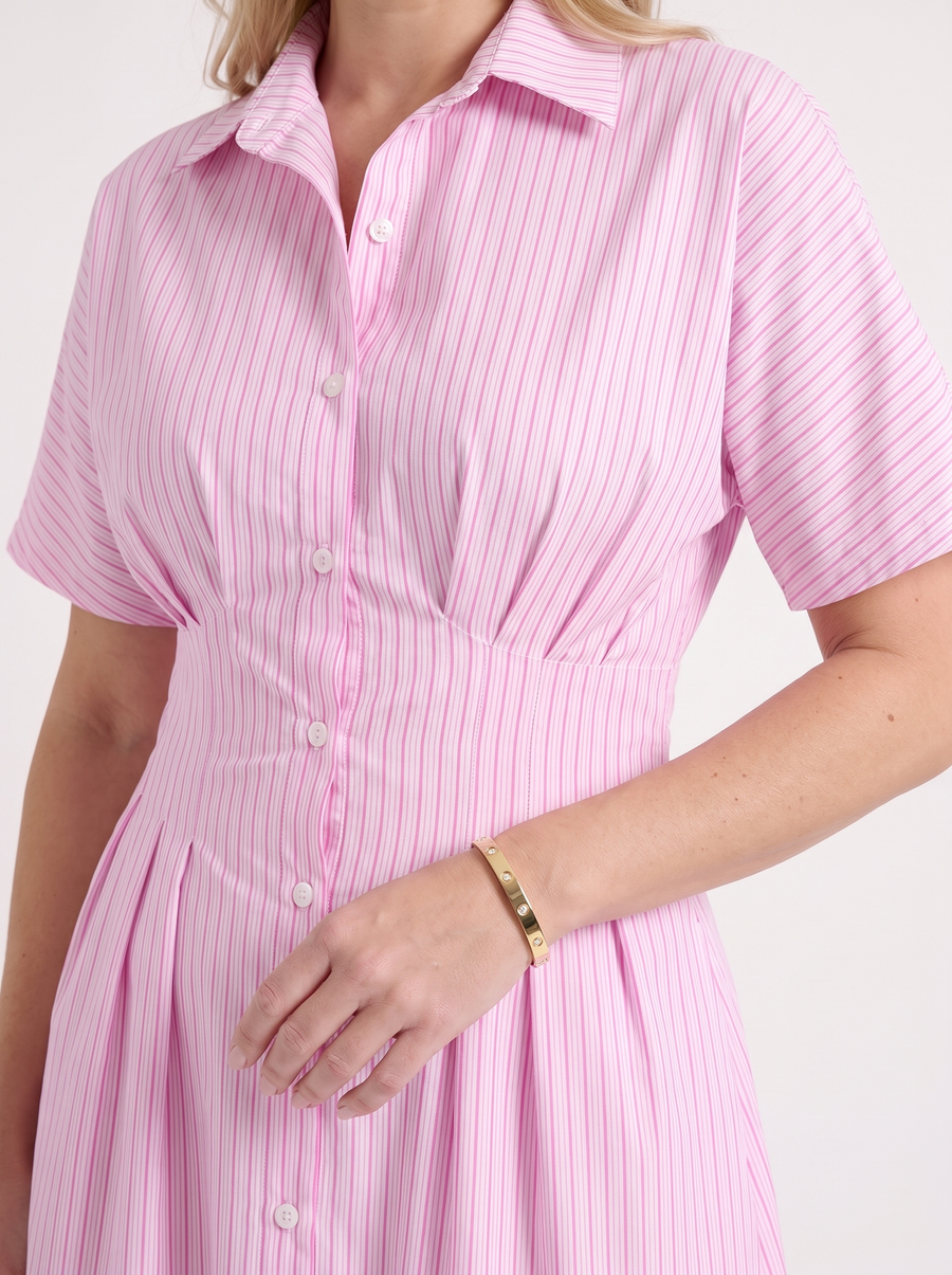 Margie Midi-Blusenkleid mit Streifenmuster