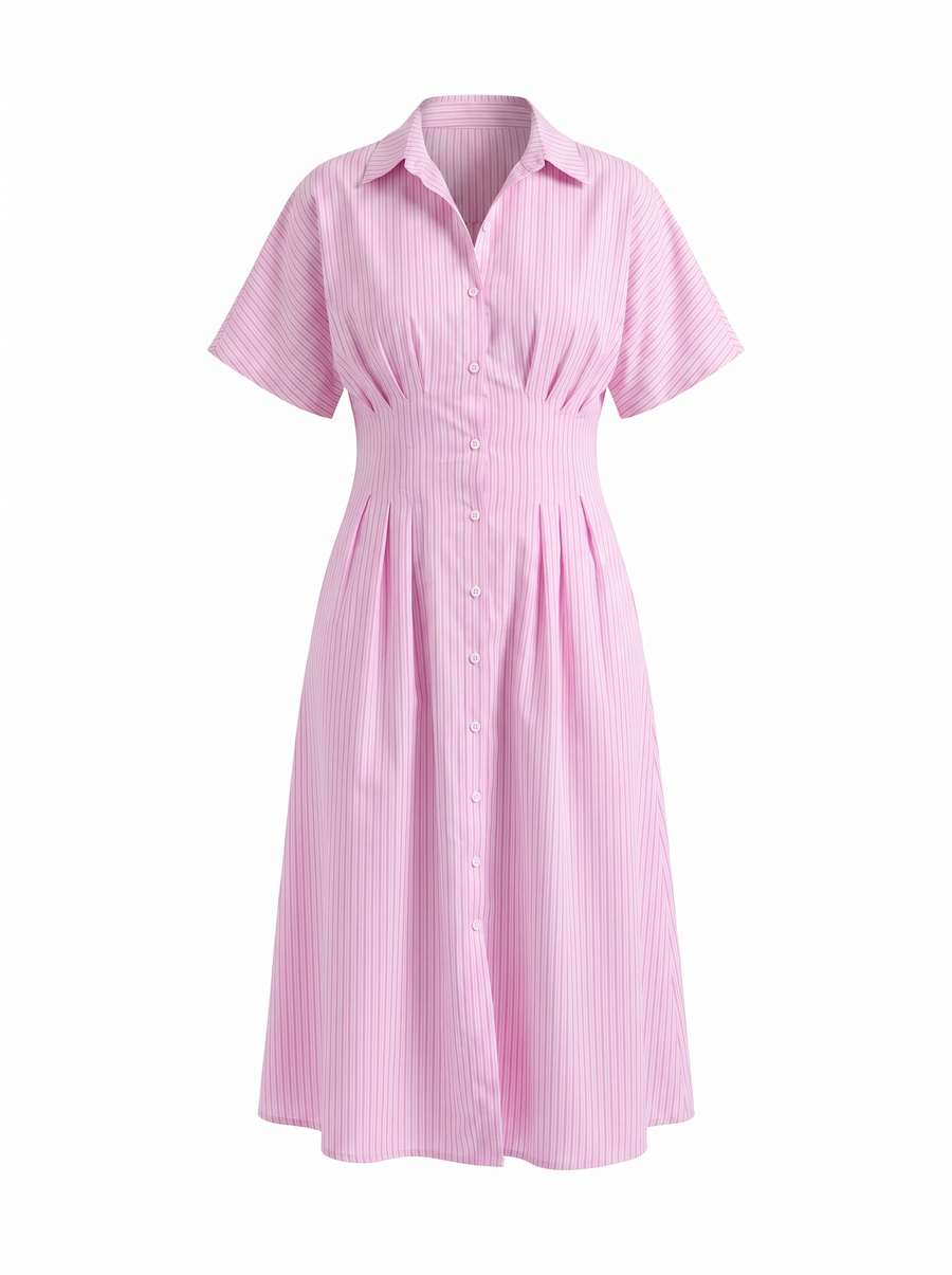 Margie Midi-Blusenkleid mit Streifenmuster