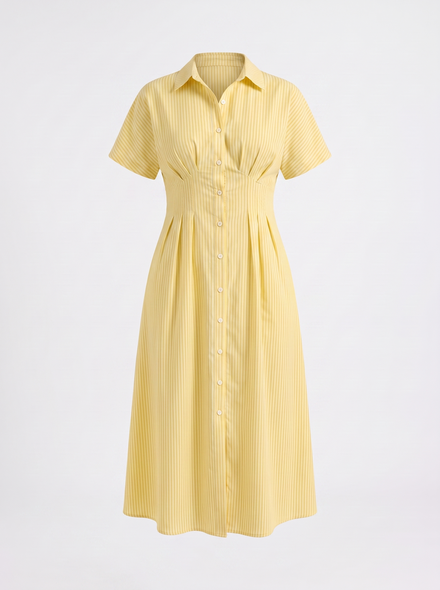 Margie Midi-Blusenkleid mit Streifenmuster