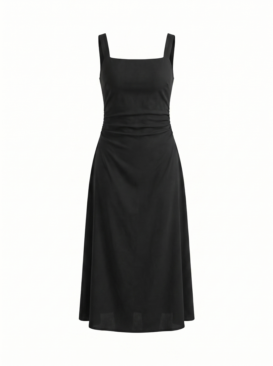 Calista Midikleid mit eckigem Ausschnitt