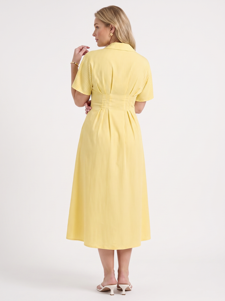 Margie Midi-Blusenkleid mit Streifenmuster