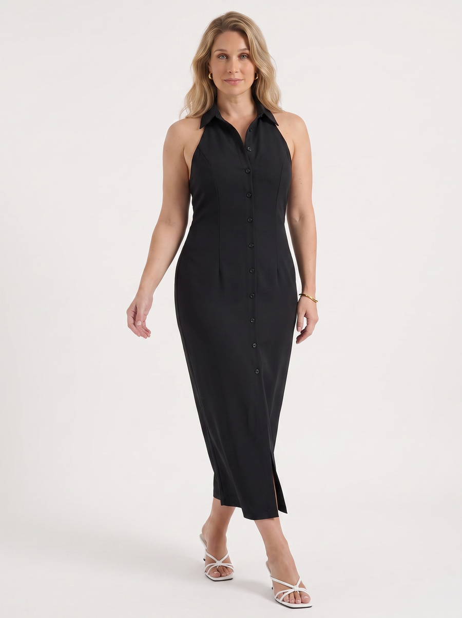 Mirella Maxikleid mit Knopfleiste