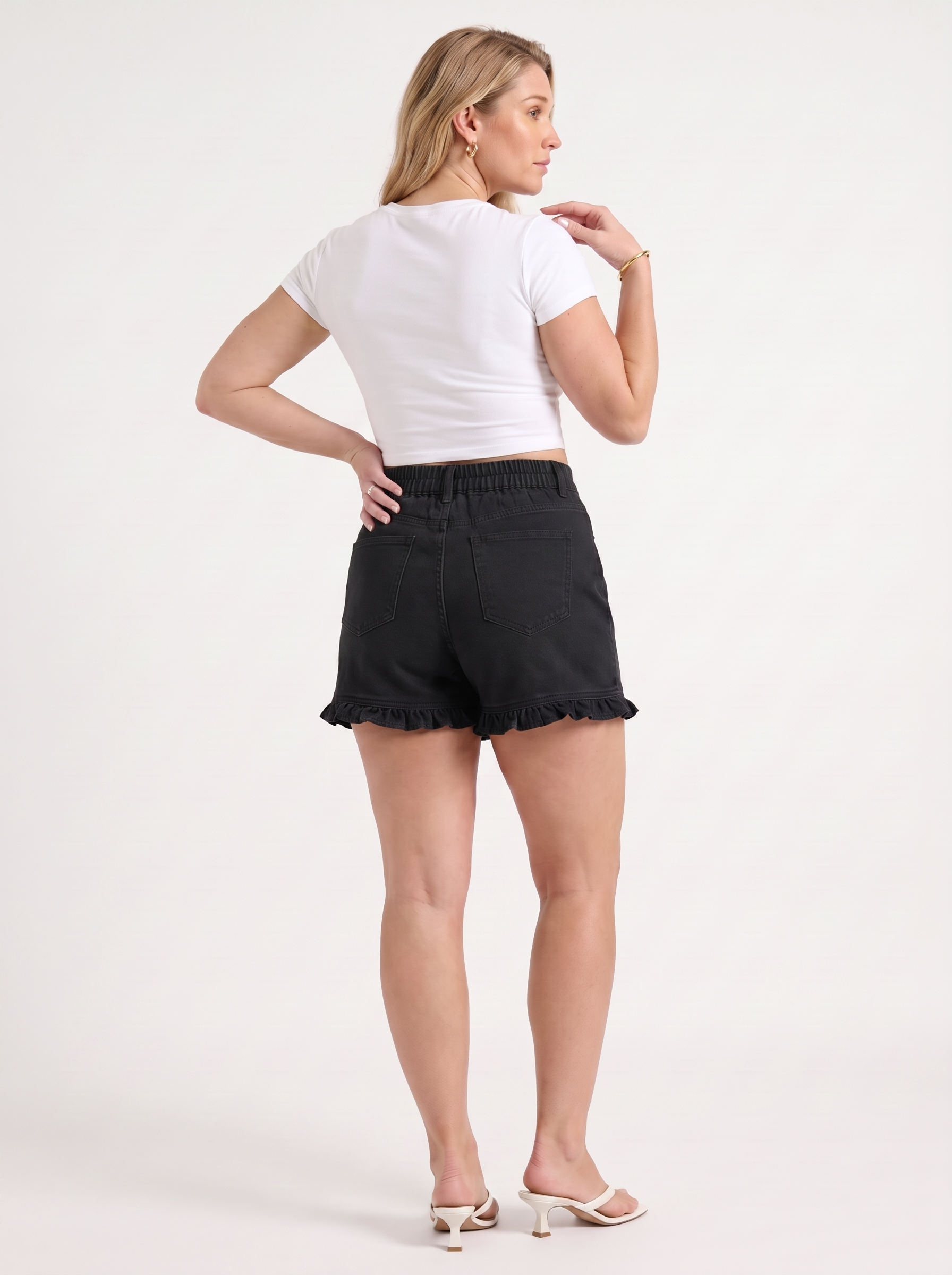 Kaia Jeansshorts mit Rüschensaum
