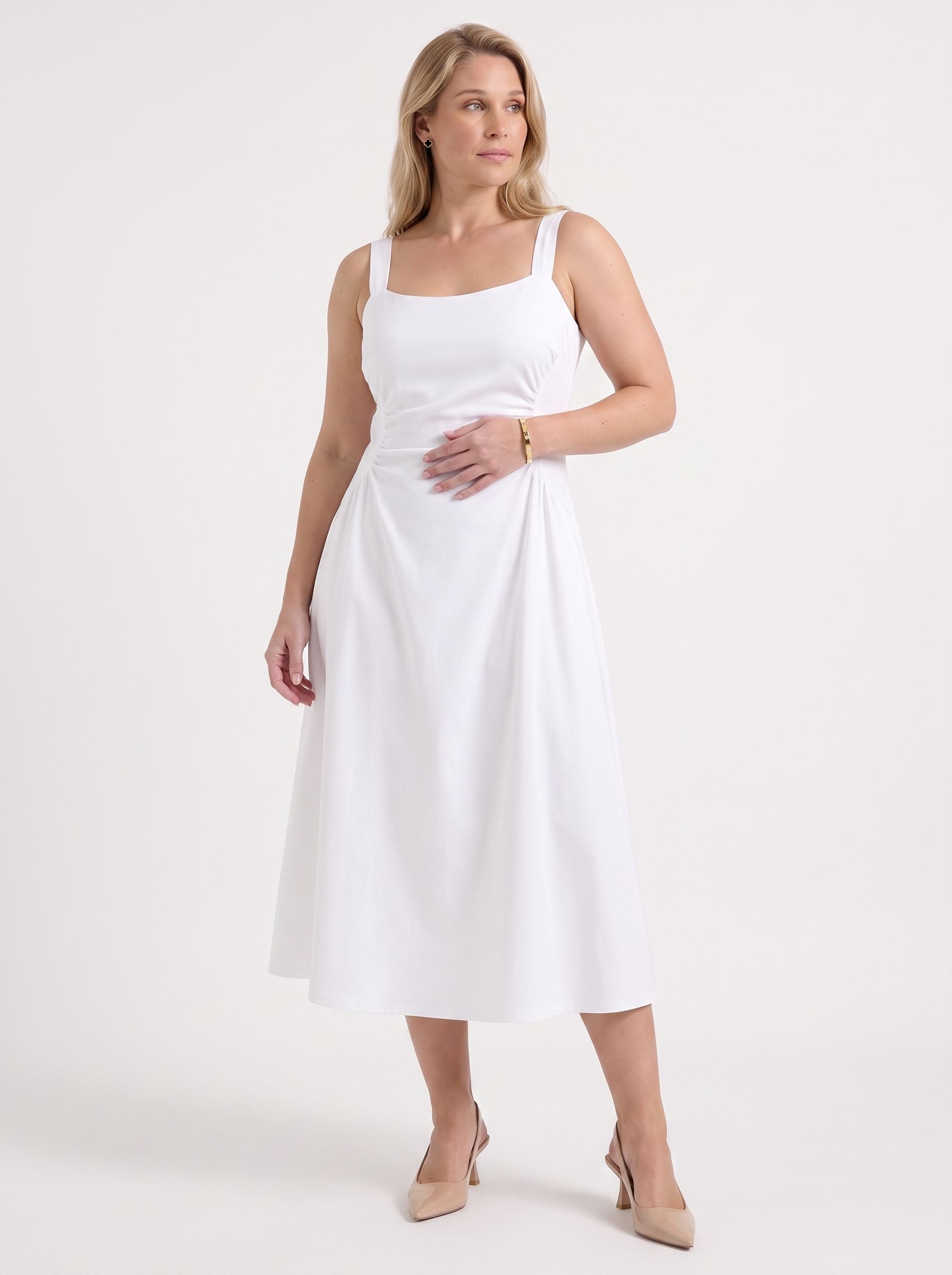Calista Midikleid mit eckigem Ausschnitt