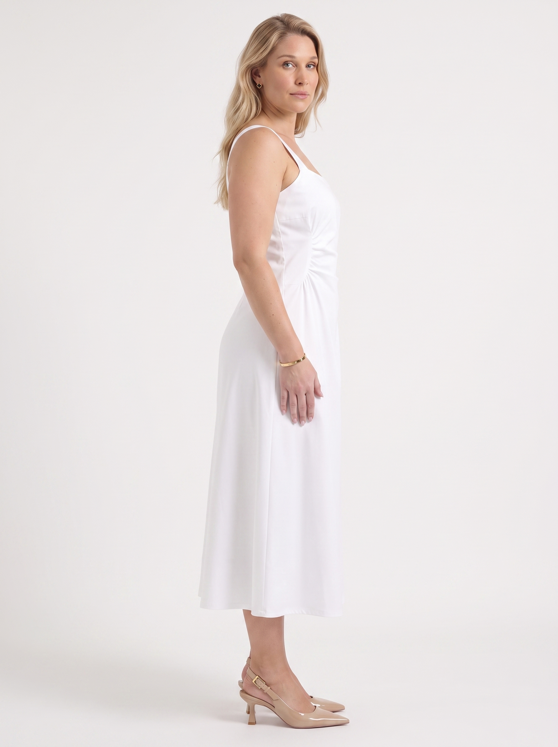 Calista Midikleid mit eckigem Ausschnitt