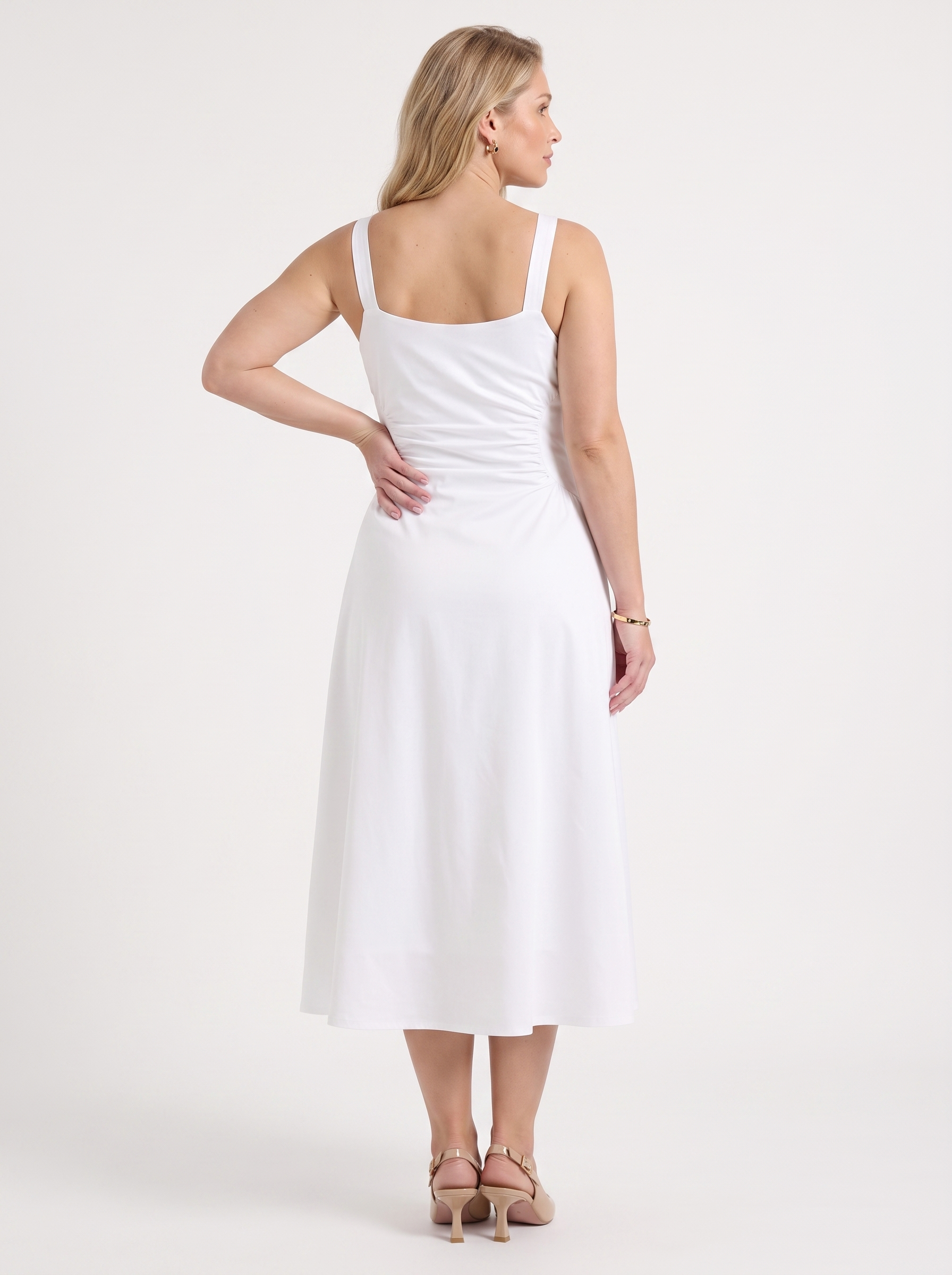 Calista Midikleid mit eckigem Ausschnitt