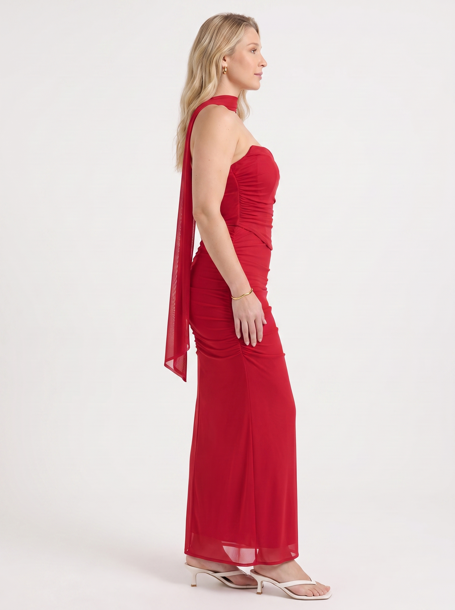 Ondine Maxikleid mit Schalkragen