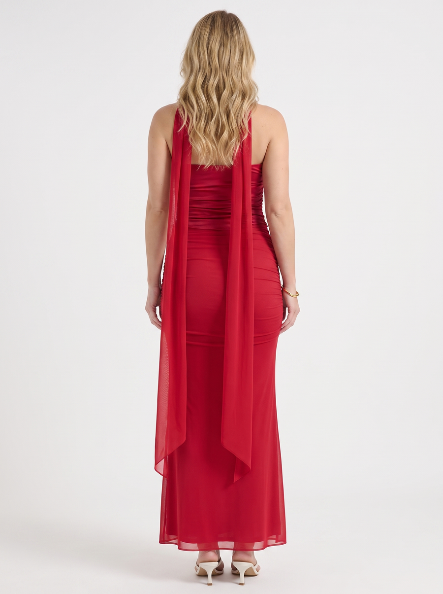 Ondine Maxikleid mit Schalkragen