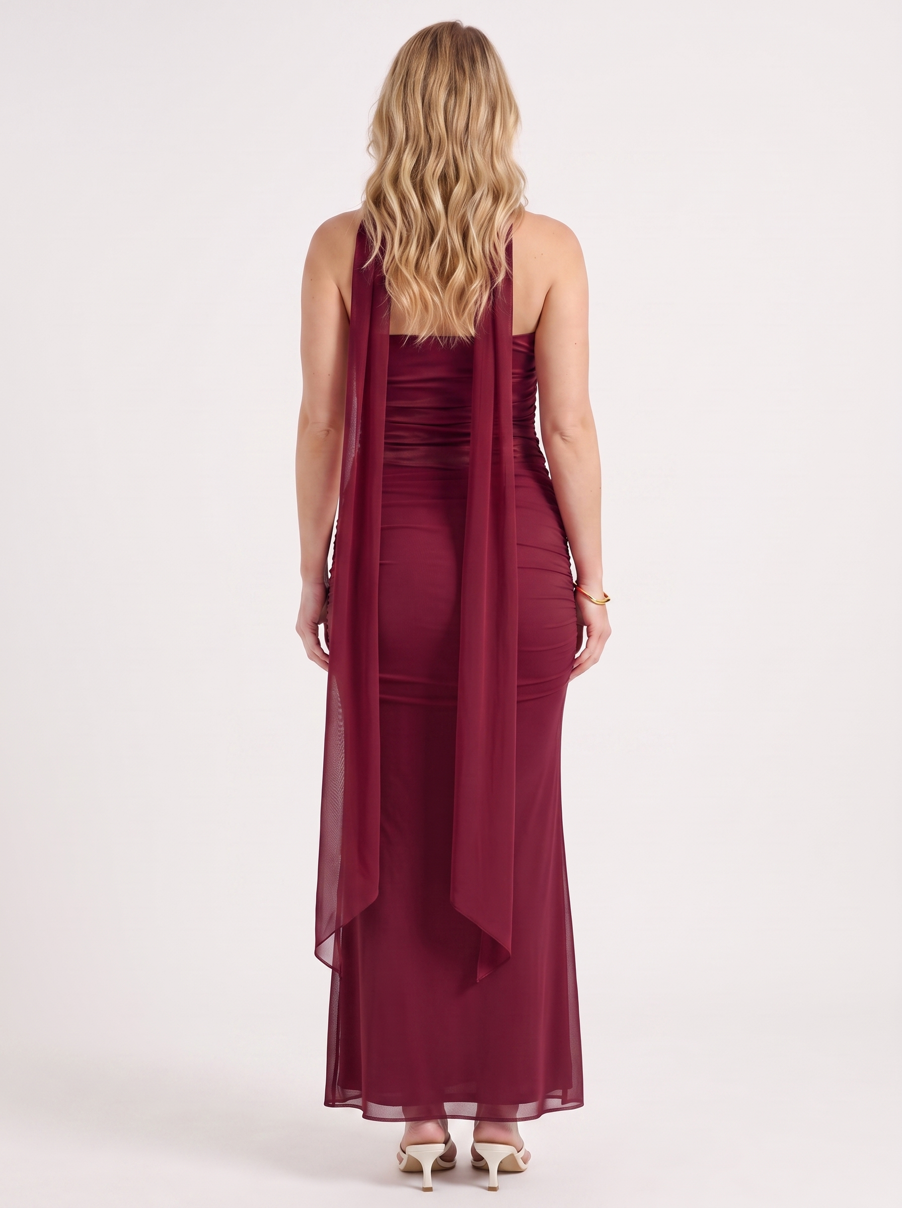 Ondine Maxikleid mit Schalkragen