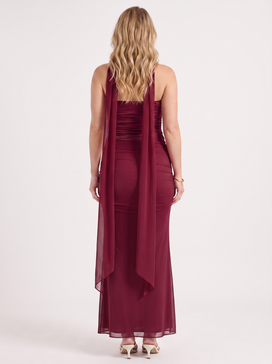 Ondine Maxikleid mit Schalkragen