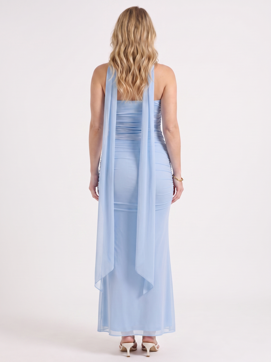 Ondine Maxikleid mit Schalkragen