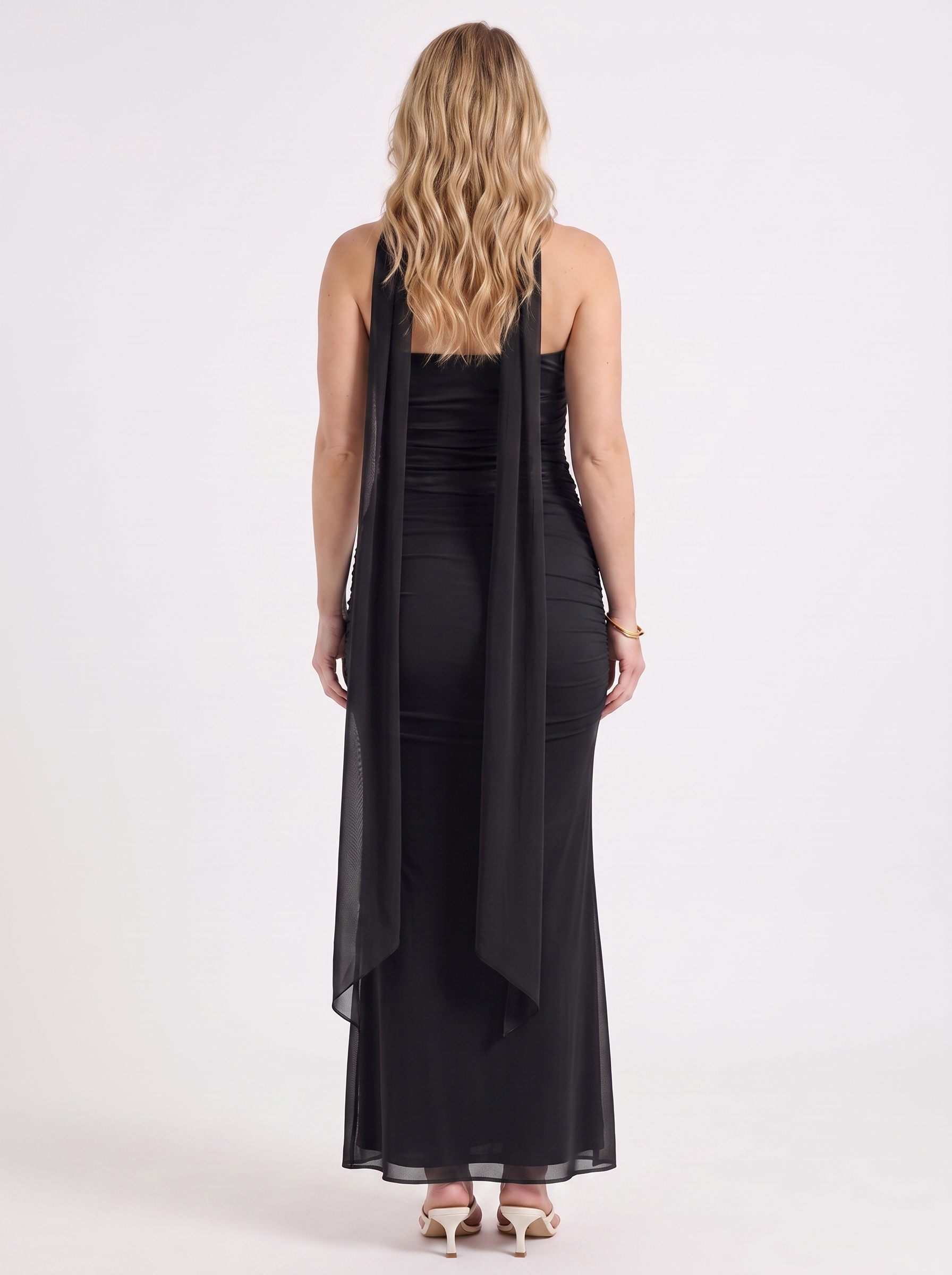 Ondine Maxikleid mit Schalkragen