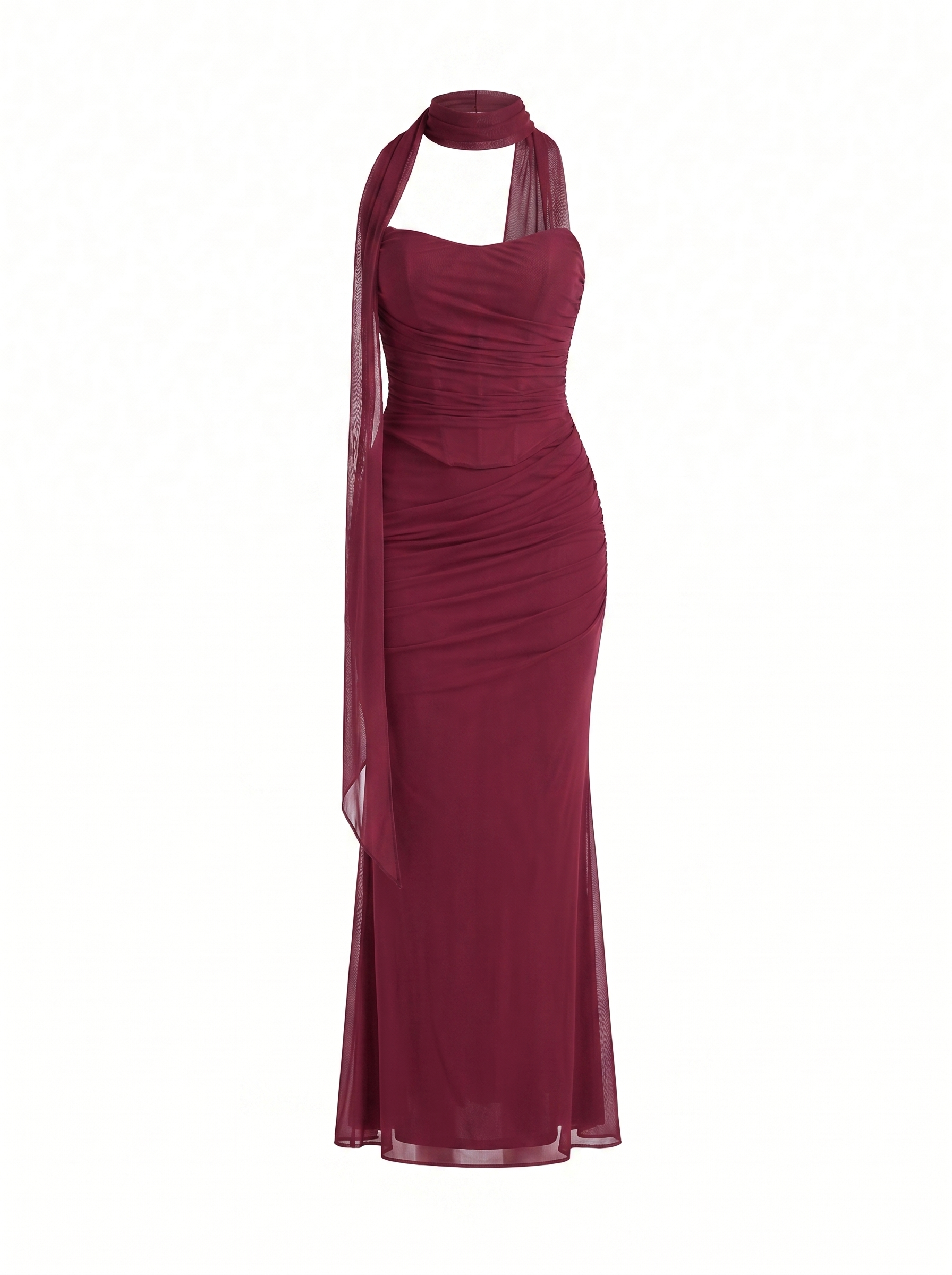 Ondine Maxikleid mit Schalkragen