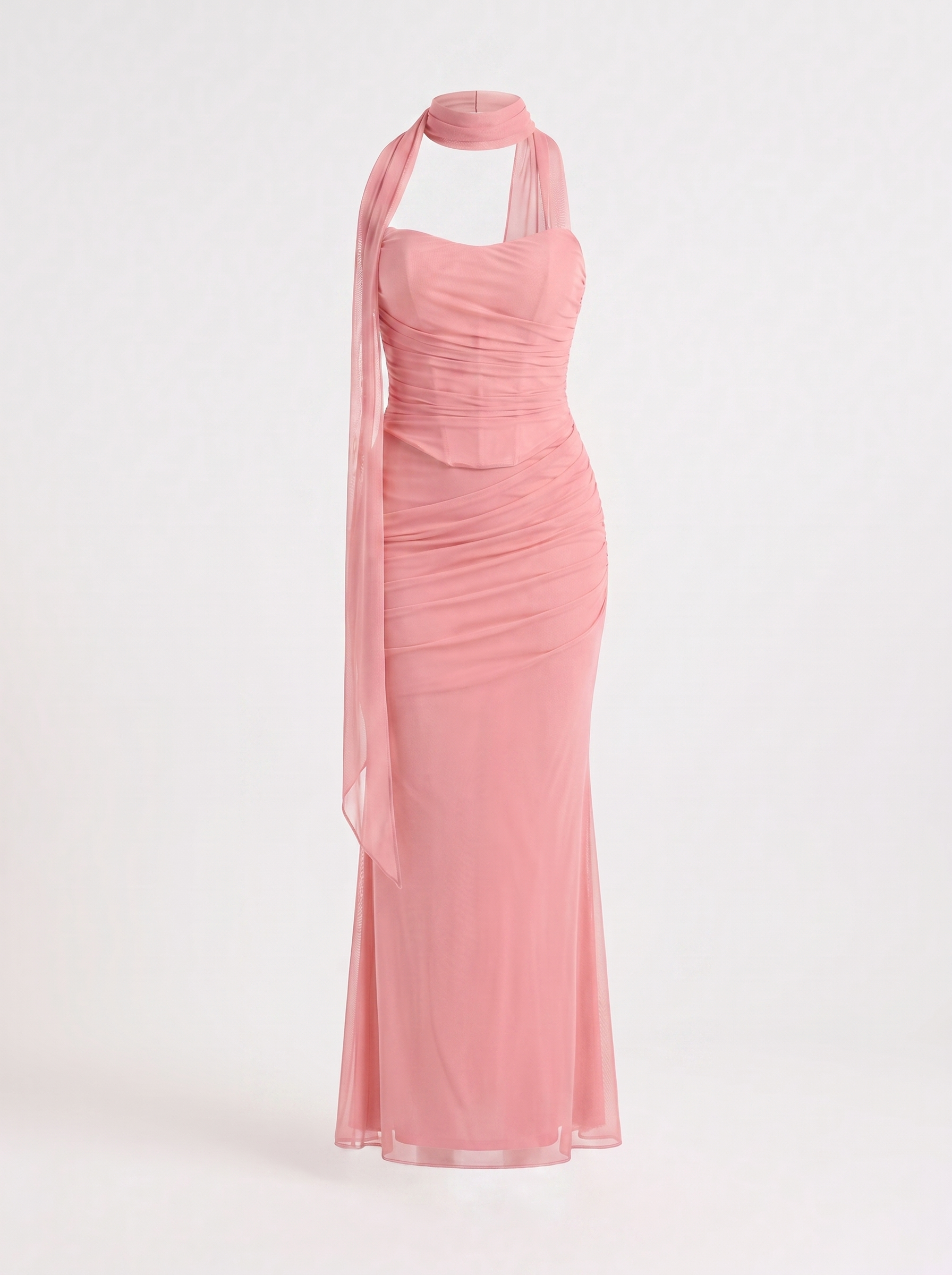Ondine Maxikleid mit Schalkragen