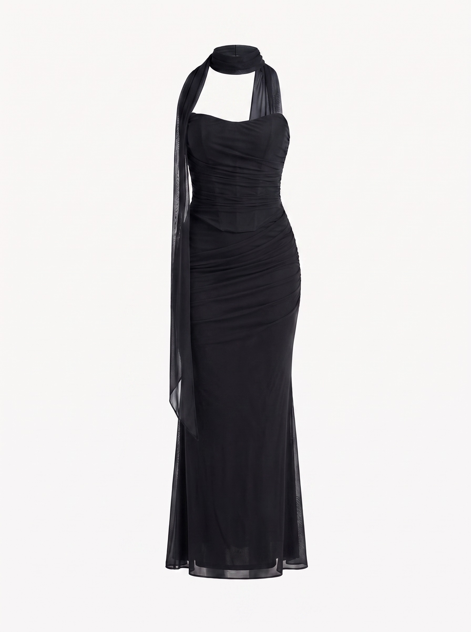 Ondine Maxikleid mit Schalkragen