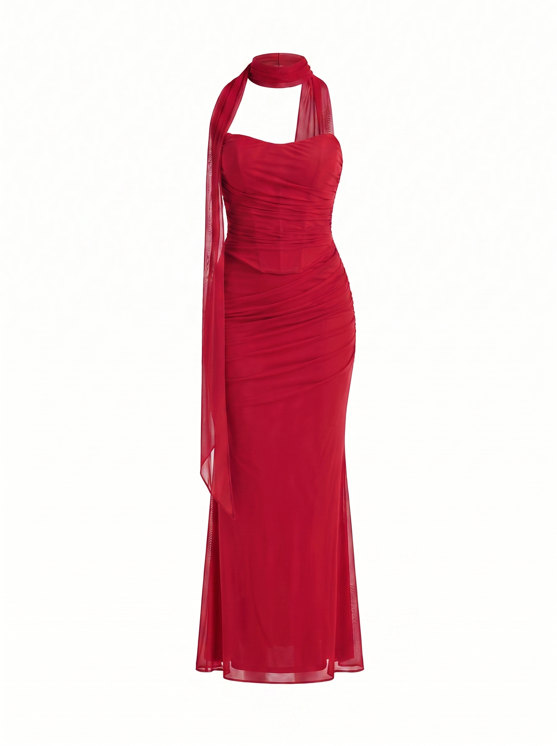 Ondine Maxikleid mit Schalkragen