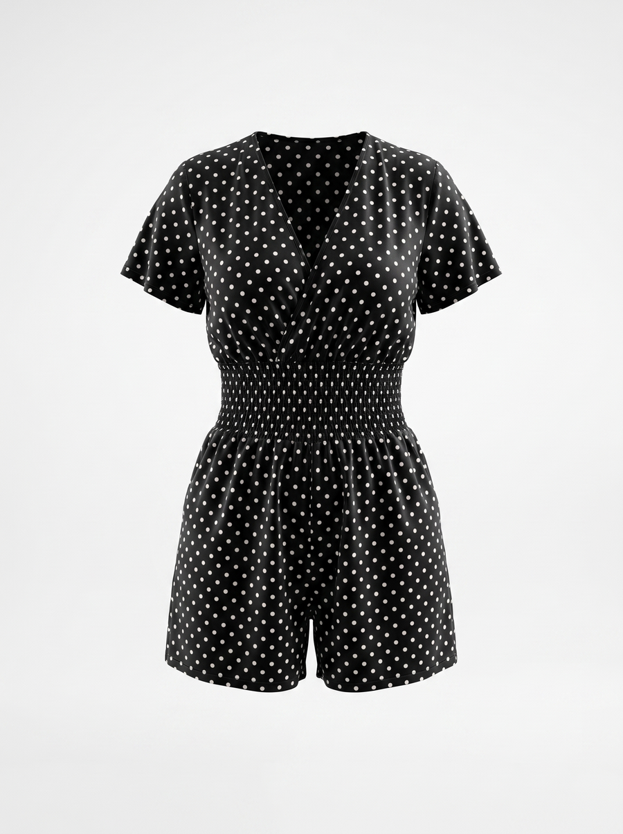 Shema Kurzer Jumpsuit mit Punkteprint