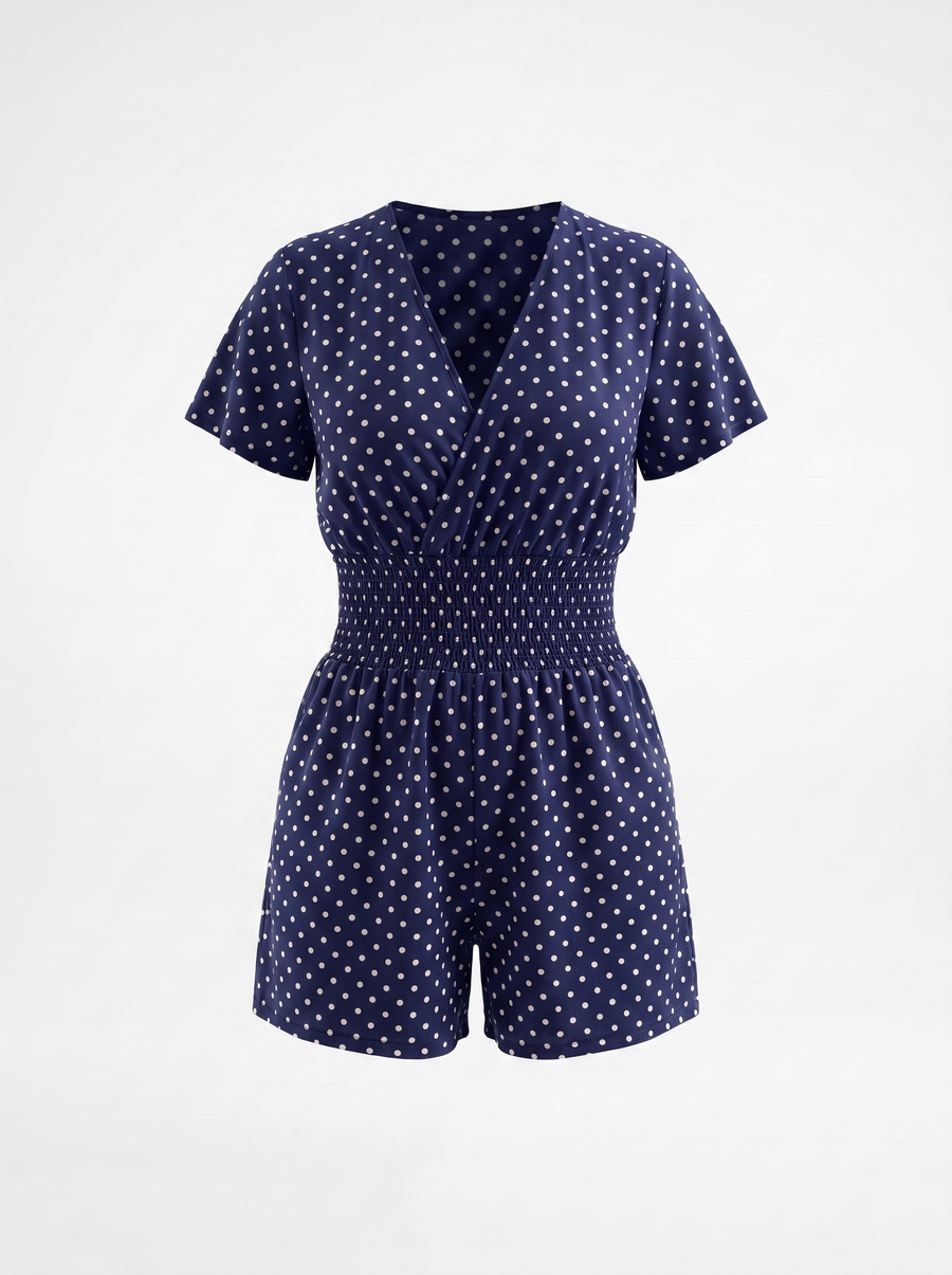 Shema Kurzer Jumpsuit mit Punkteprint