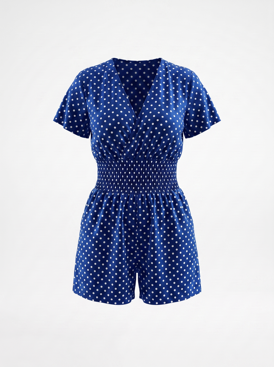 Shema Kurzer Jumpsuit mit Punkteprint