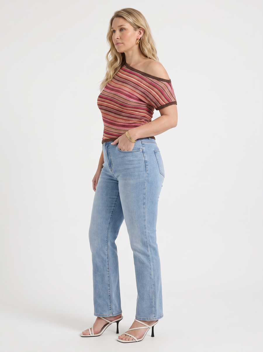 Jolie Strick Top Streifenmuster