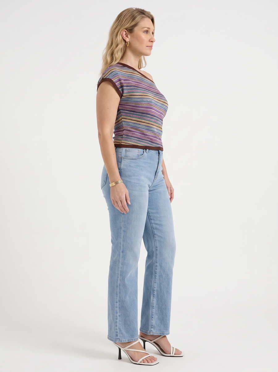 Jolie Strick Top Streifenmuster